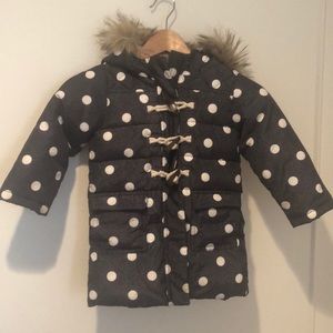 Gap Kids gray polka dot parka jacket